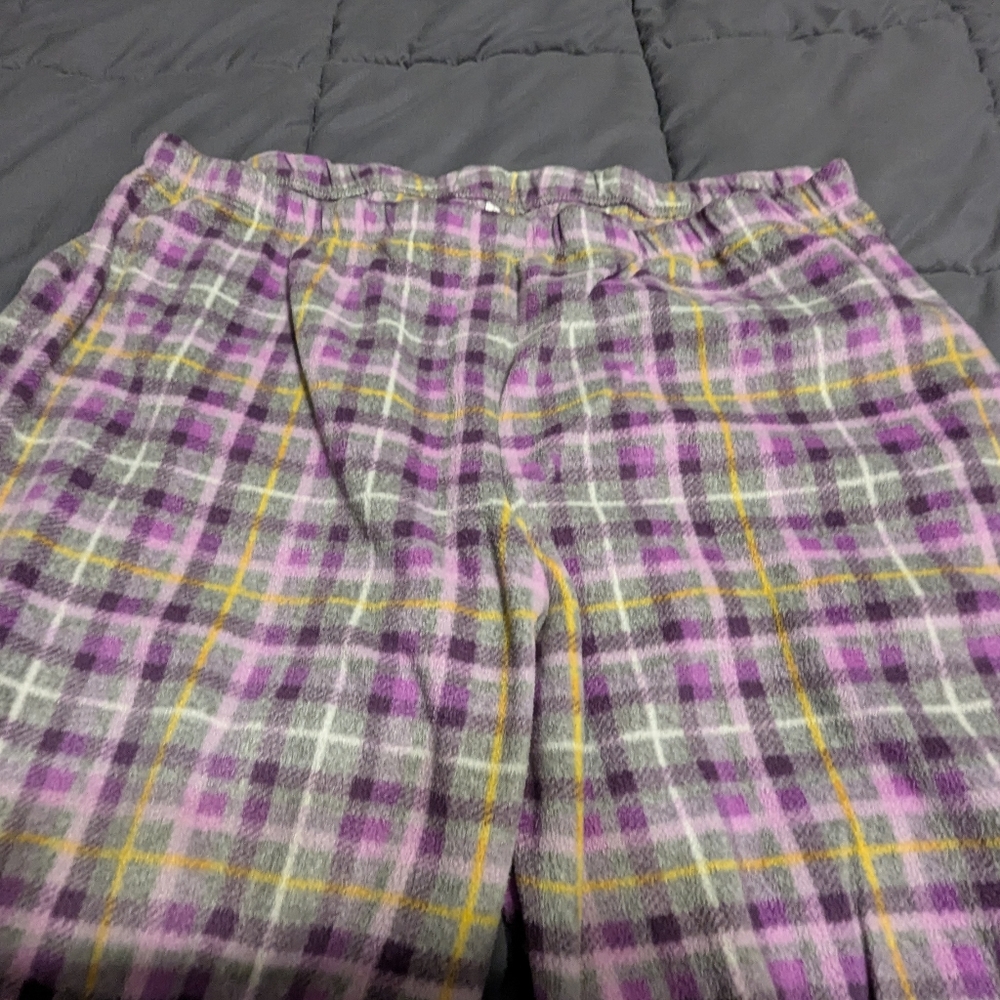 CELESTIAL DREAMS Womens Pajama set - Purple and Yellow Plaid size Large 12-14 - Picture 4 of 14
